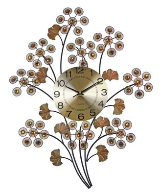 Three Star Flowers Wall Clock