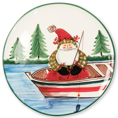 Vietri Old St. Nick Round Platter - Fishing