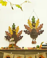 Glitzhome Burlap/Wooden Turkey Wall Decor