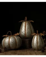 Glitzhome Galvanized Metal Pumpkin Decor