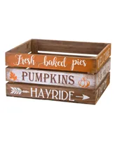 Glitzhome S/2 Wooden Pumpkin Crate