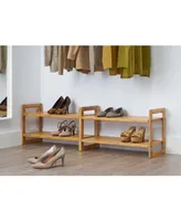 Trinity Bamboo Shoe Rack, Pack of 2