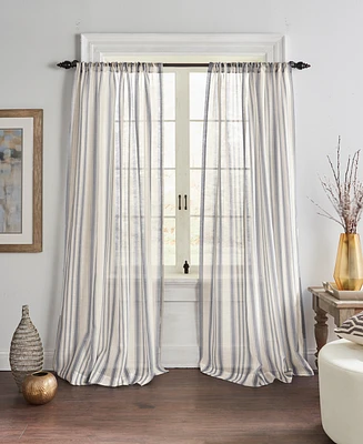 Elrene Home Fashions Hampton Stripe Sheer Window Curtain