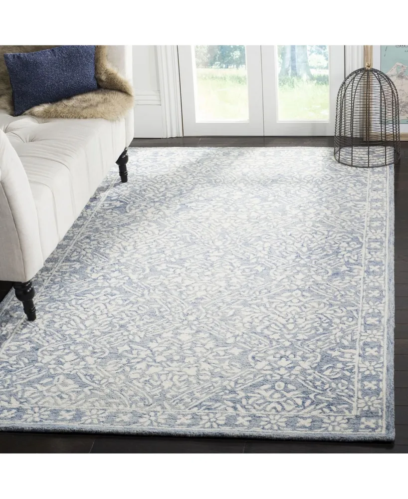 Lauren Ralph Lauren Olivier LRL6935M Blue and Ivory 4' X 6' Area Rug