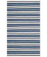 Lauren Ralph Lauren Leopold Stripe LRL2462B White and French Blue 5' X 8' Outdoor Area Rug