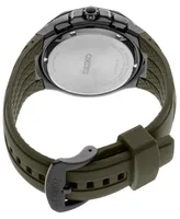 Seiko Men's Solar Chronograph Coutura Green Silicone Bracelet Watch 45.5mm