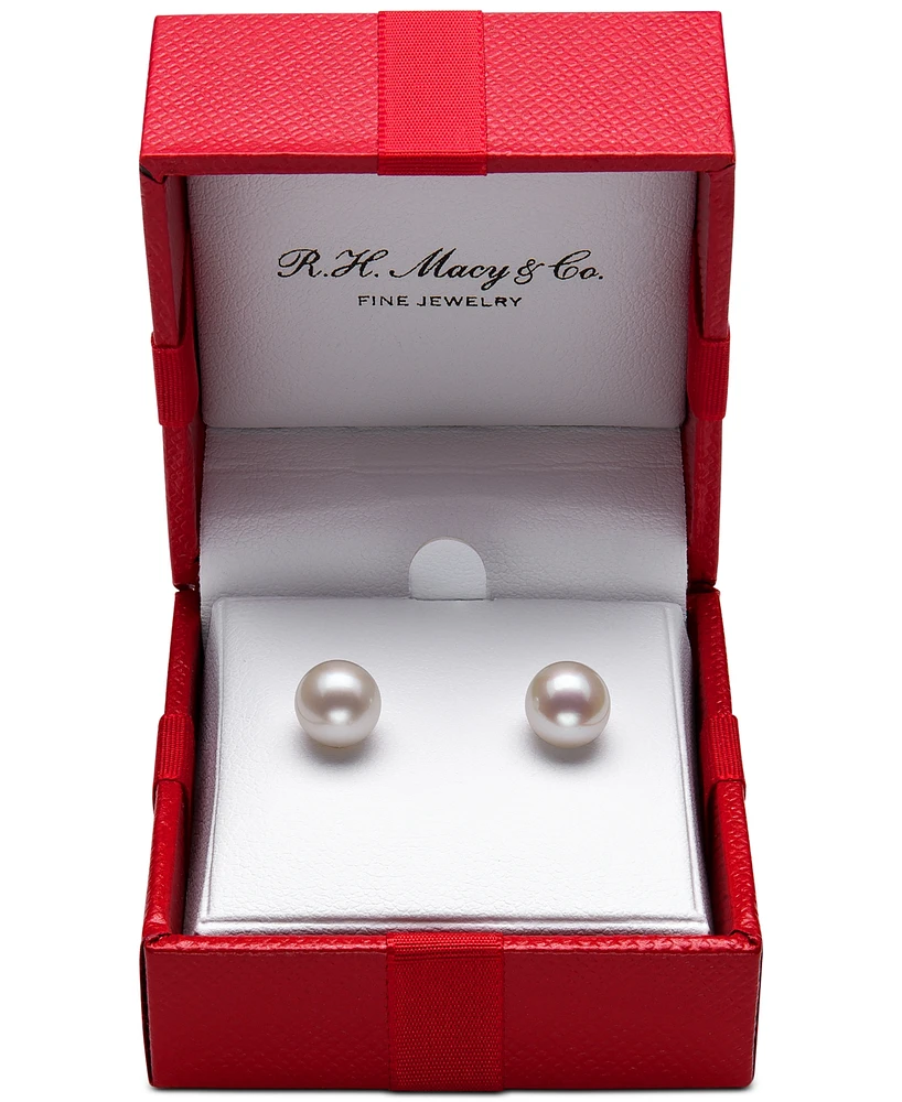 Belle de Mer Cultured Freshwater Pearl Stud Earrings (7mm) 14k Gold