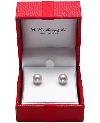 Belle de Mer Cultured Freshwater Pearl Stud Earrings (7mm) 14k Gold