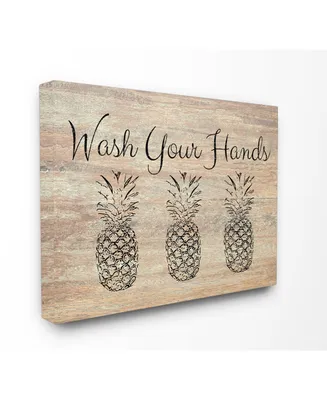 Stupell Industries Wash Your Hands Pineapple Canvas Wall Art