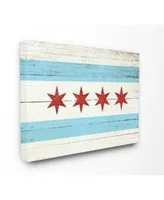 Stupell Industries Chicago Flag Distressed Wood Look Art Collection