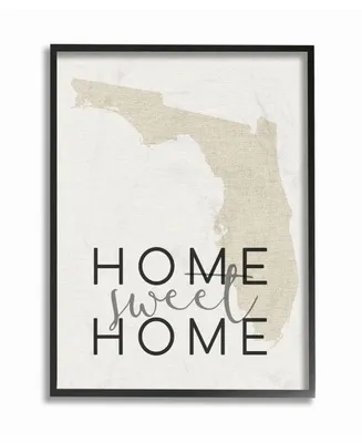 Stupell Industries Home Sweet Home Florida Typography Framed Giclee Art, 16" x 20"