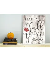 Stupell Industries Happy Fall Y'all Typography Sign Wall Plaque Art, 10" x 15"