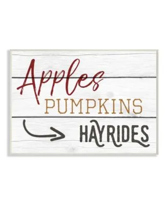Stupell Industries Apples Pumpkins Hayrides Vintage Inspired Sign Wall Art Collection