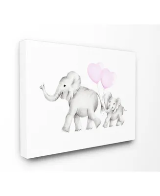 Stupell Industries Mama and Baby Elephants Canvas Wall Art