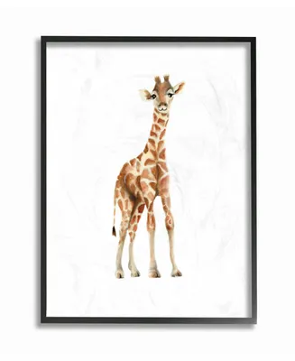 Stupell Industries Happy Baby Giraffe Illustration Framed Giclee Art