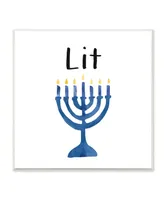 Stupell Industries Lit Menorah Icon Wall Plaque Art, 12" x 12"