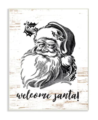 Stupell Industries Christmas Welcome Santa Farmhouse Wall Plaque Art, 10" x 15"