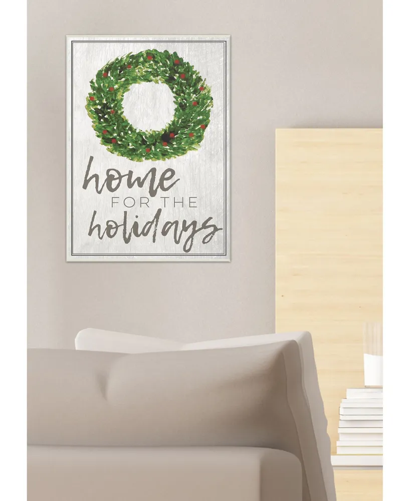 Stupell Industries Home For the Holidays Wreath Christmas Wall Plaque Art, 10" x 15"