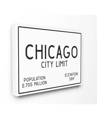 Stupell Industries Chicago City Limit Canvas Wall Art, 16" x 20"