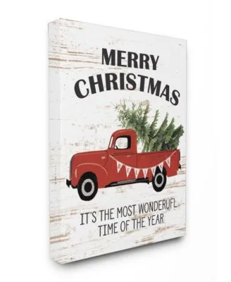 Stupell Industries Christmas Most Wonderful Time Vintage Inspired Truck Art Collection