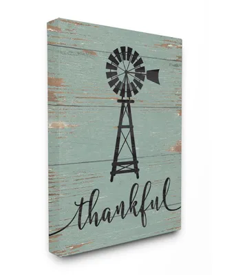 Stupell Industries Thankful Vintage-Inspired Windmill Canvas Wall Art, 16" x 20"