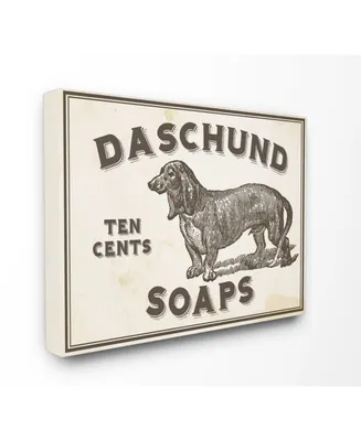 Stupell Industries Daschund Soap Vintage-Inspired Sign Canvas Wall Art