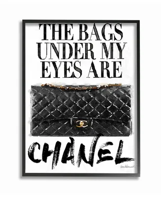 Stupell Industries Glam Bags Under My Eyes Black Bag Framed Giclee Art, 16" x 20"