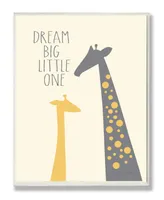 Stupell Industries Home Decor Dream Big Little One with Giraffes Wall Plaque Art, 12.5" x 18.5"