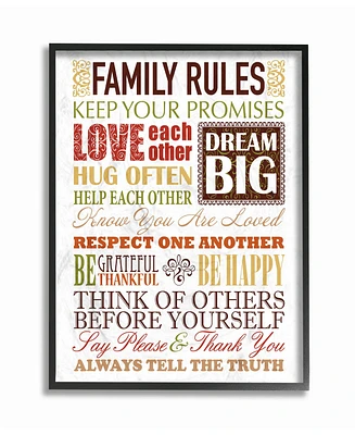 Stupell Industries Home Decor Family Rules Autumn Colors Framed Giclee Art, 16" x 20"