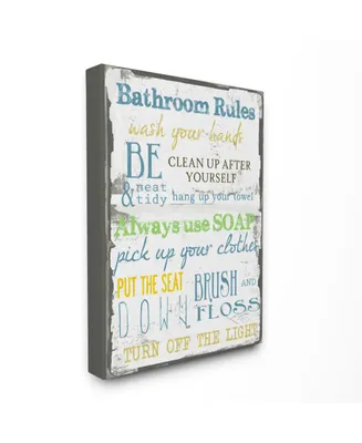 Stupell Industries Home Decor 'Bathroom Rules ' Typography Bathroom Canvas Wall Art