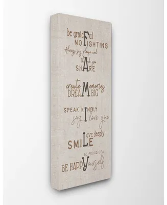 Stupell Industries Grateful Happy Family Canvas Wall Art, 10" x 24"