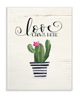 Stupell Industries Love Grows Here Cactus Wall Plaque Art, 12.5" x 18.5"