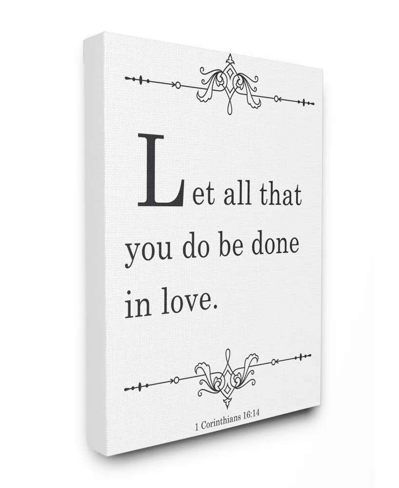 Stupell Industries Let All Be Done in Love Canvas Wall Art, 16" x 20"