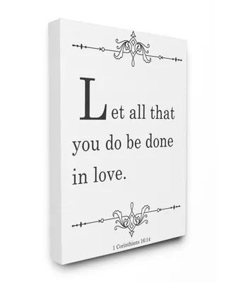 Stupell Industries Let All Be Done in Love Canvas Wall Art, 16" x 20"