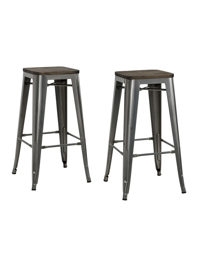 EveryRoom Zeno 30" Bar Stool with Wood Seat