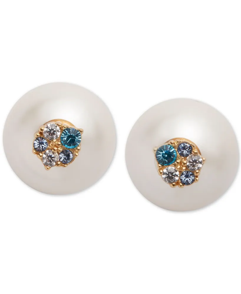 Olivia Burton Imitation Pearl & Cubic Zirconia Crystal Stud Earrings