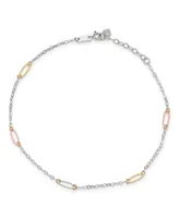 Oval Link Anklet in 14k White, Yellow and Rose Gold