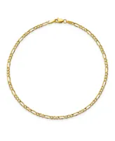 Figaro Chain Anklet in 14k Yellow Gold