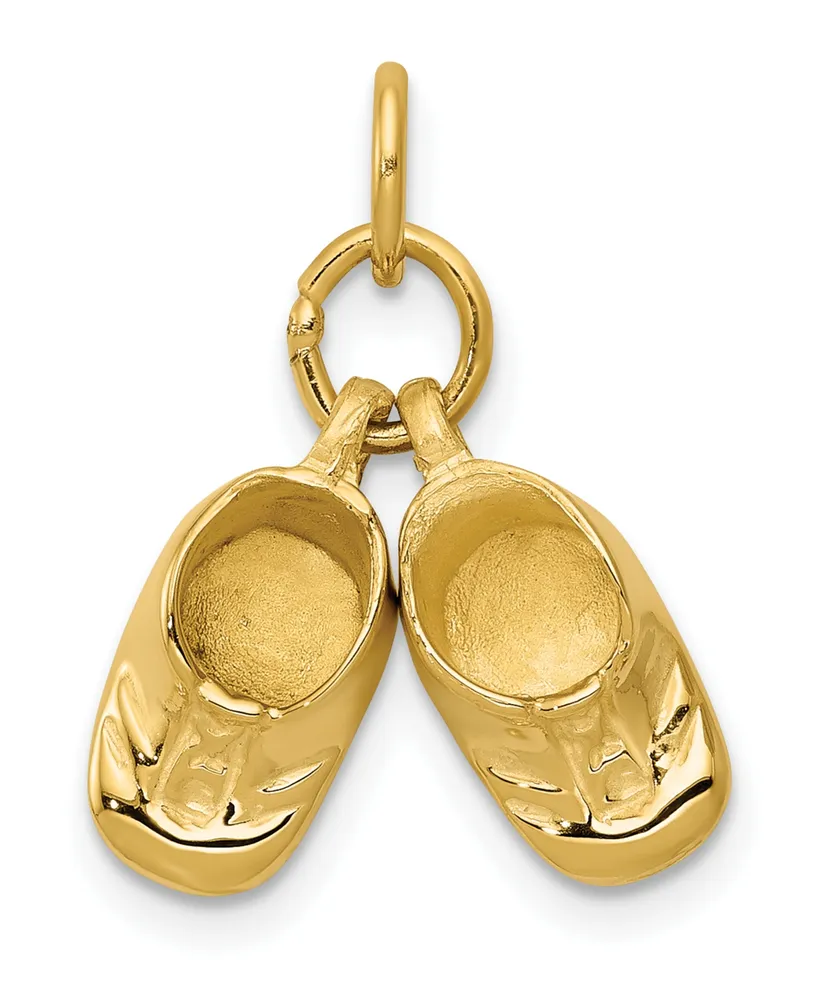 Baby Shoes Charm in 14k Polished Yellow Gold