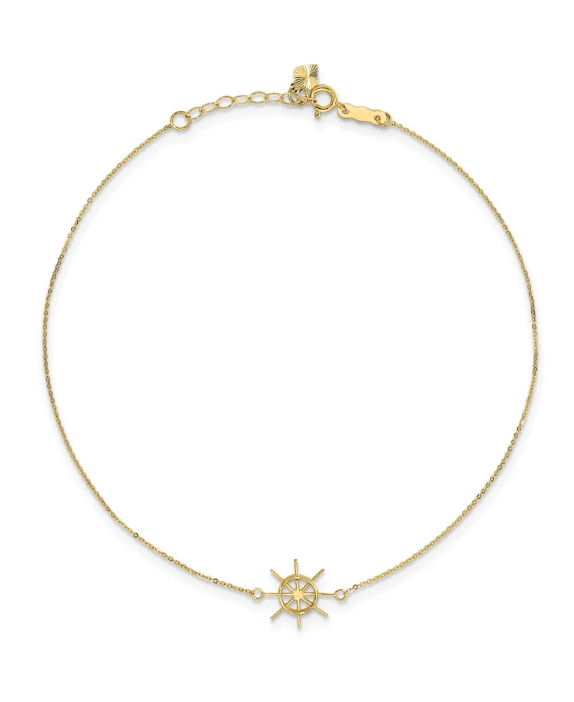 Captain Wheel Anklet in 14k Yellow Gold