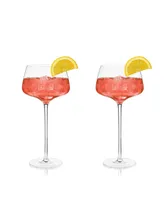 Viski Raye Angled Amaro Spritz Crystal Glasses, Set of 2, 16 Oz