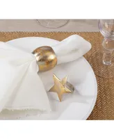 Saro Lifestyle Dinner Napkin Ring with Texture Star Top, Set of 4