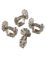 Saro Lifestyle Table Napkin Ring with Turkey Design, Set of 4
