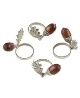 Saro Lifestyle Acorn Design Napkin Ring, Set of 4