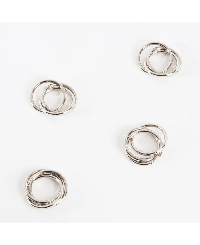 Saro Lifestyle Three Ring Design Napkin Ring, Set of 4