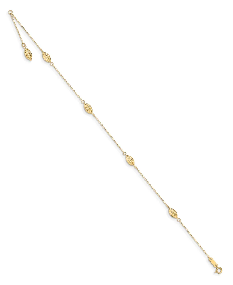 Rice Bead Anklet in 14k Yellow Gold