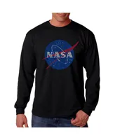 La Pop Art Men's Word Long Sleeve T-Shirt- Nasa Meatball Logo