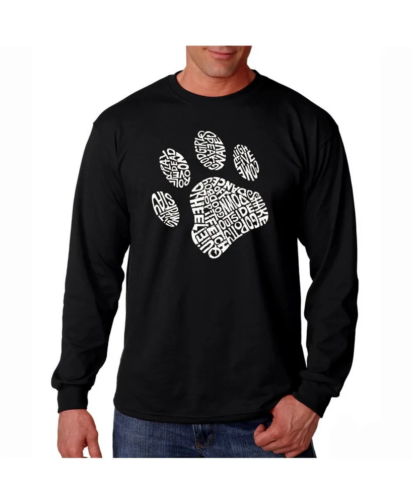 La Pop Art Men's Word Long Sleeve T-Shirt - Dog Paw