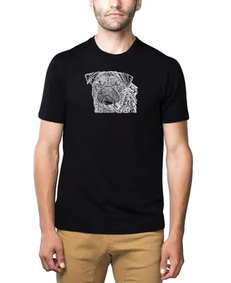 La Pop Art Men's Premium Word T-Shirt - Pug Face