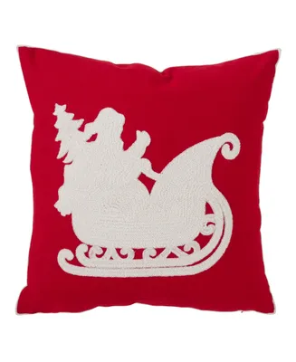 Saro Lifestyle Santas Sleigh Christmas Decorative Pillow, 18" x 18"